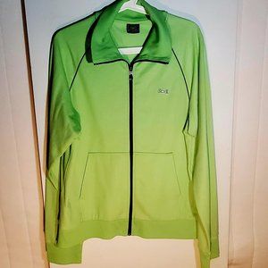 Men's LE TIGRE Vintage 90s Classic Green Logo Track Jacket Sz L - EUC